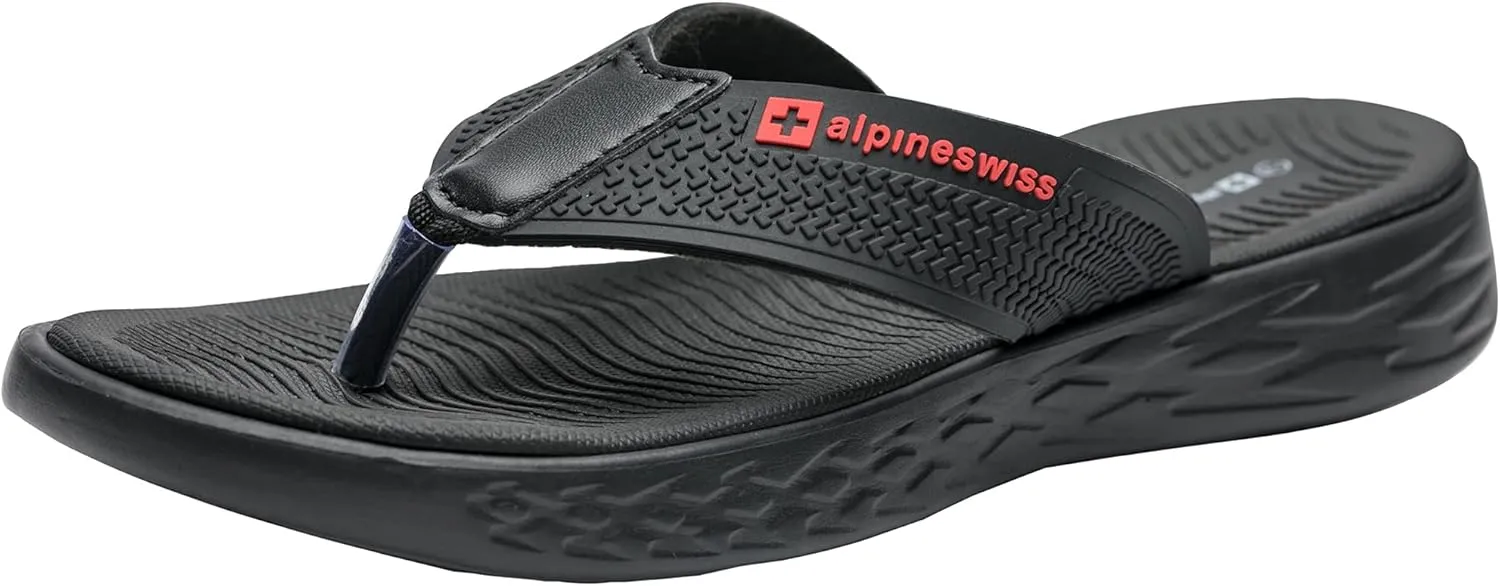 Alpine Swiss Katie Womens Flip Flops | Comfortable Outdoor Walking Thong Sandals | Flip Flops for Womens Everyday Wear | Anti-Slip Shock-Absorbing Sole Cushioned Footbed | Water-Resistant Beach Shoes