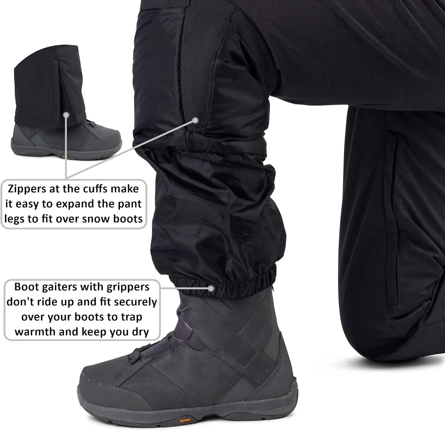 Alpine Swiss Mens Waterproof Ski Snowboarding Pants Insulated Winter Snow Pants