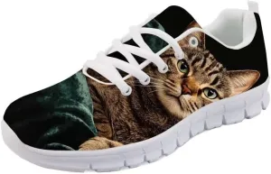 Forchrinse Cat Galaxy Print Walking Shoes Unisex Fashion Sneakers Tennis Running Shoes for Women Men