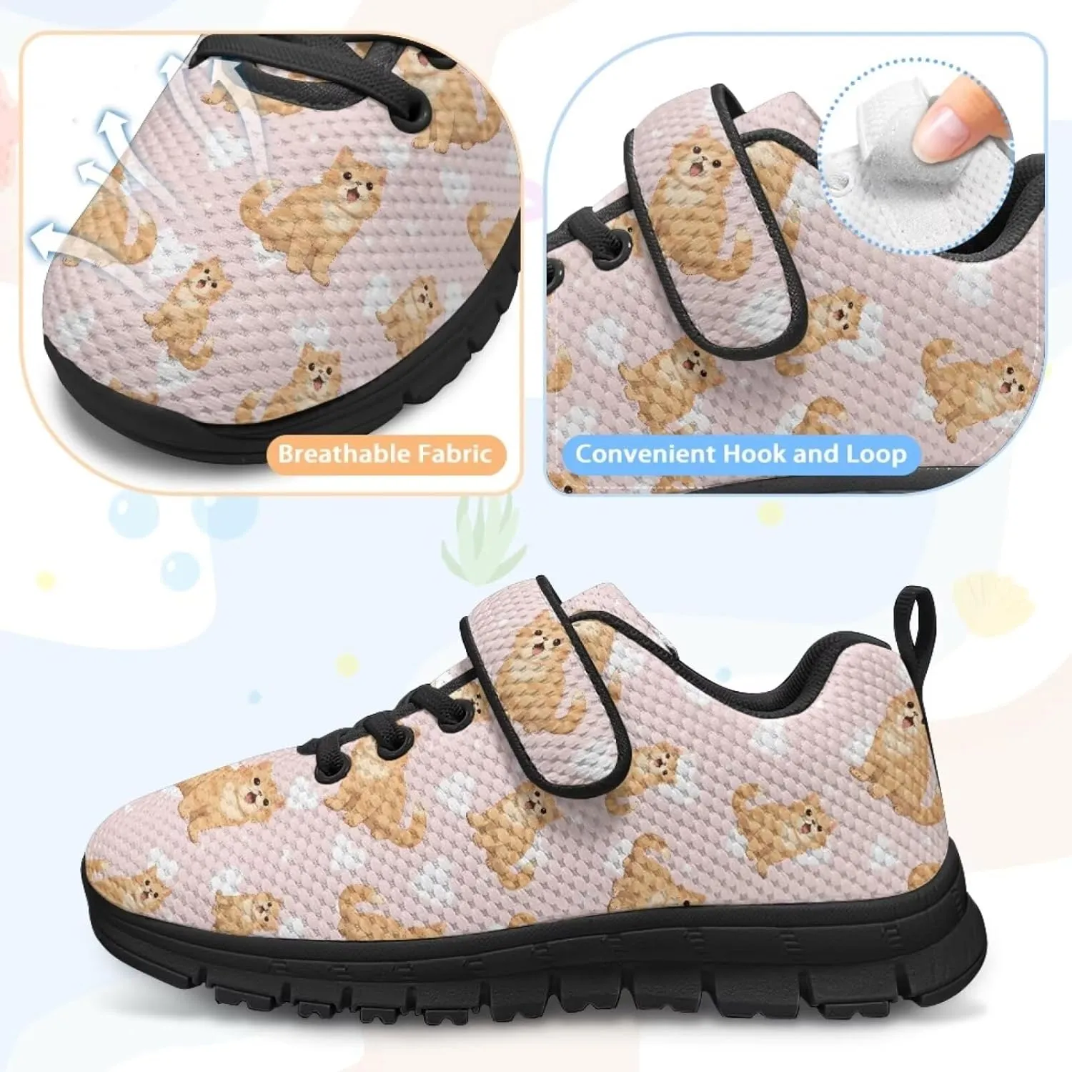 Girls Boys Dog Running Sneakers Lightweight Hiking Tennis Fitness Training Shoes for Little Kid