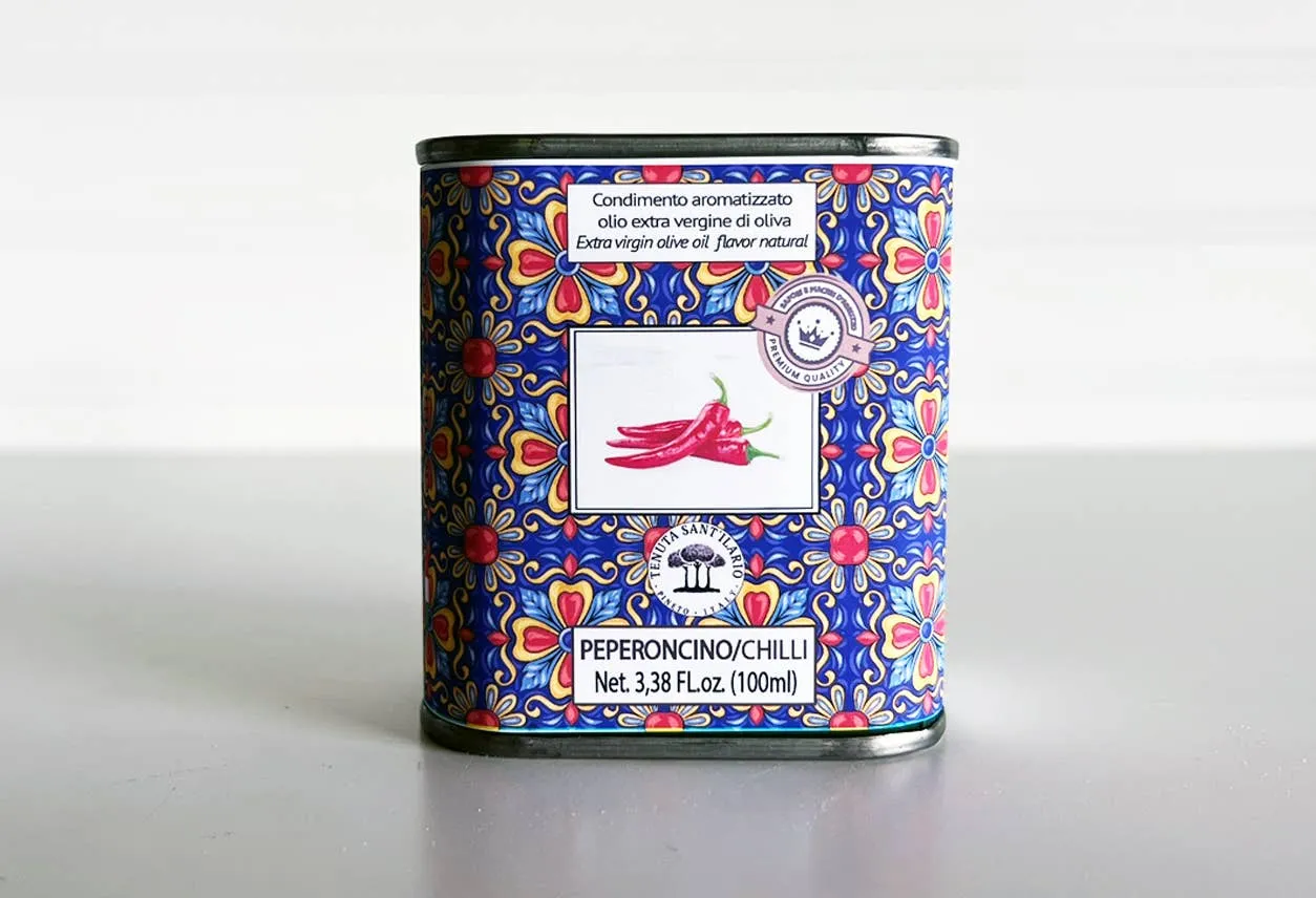 Italian Chilli Infused Extra Virgin Olive Oil in Tin - 100ml