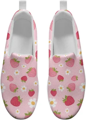 JoyLamoria Gourmet Womens Shoes Soft Comfort for Plantar Fasciitis Fruit Sneakers Mesh Casual Wedge Orthopedic Athletic
