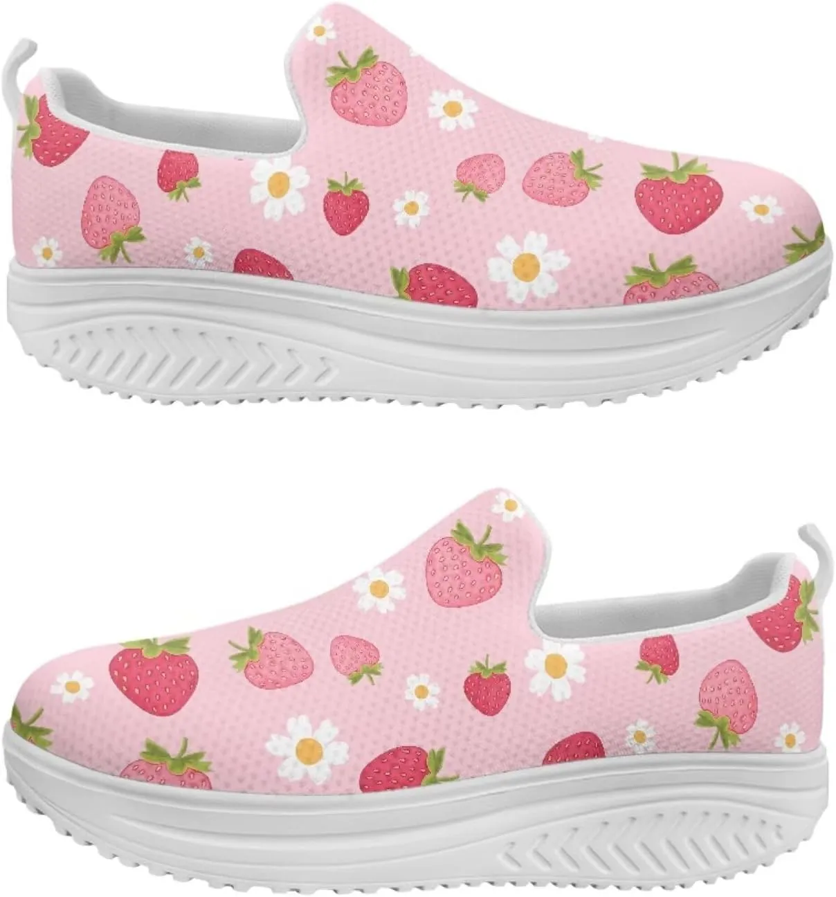 JoyLamoria Gourmet Womens Shoes Soft Comfort for Plantar Fasciitis Fruit Sneakers Mesh Casual Wedge Orthopedic Athletic