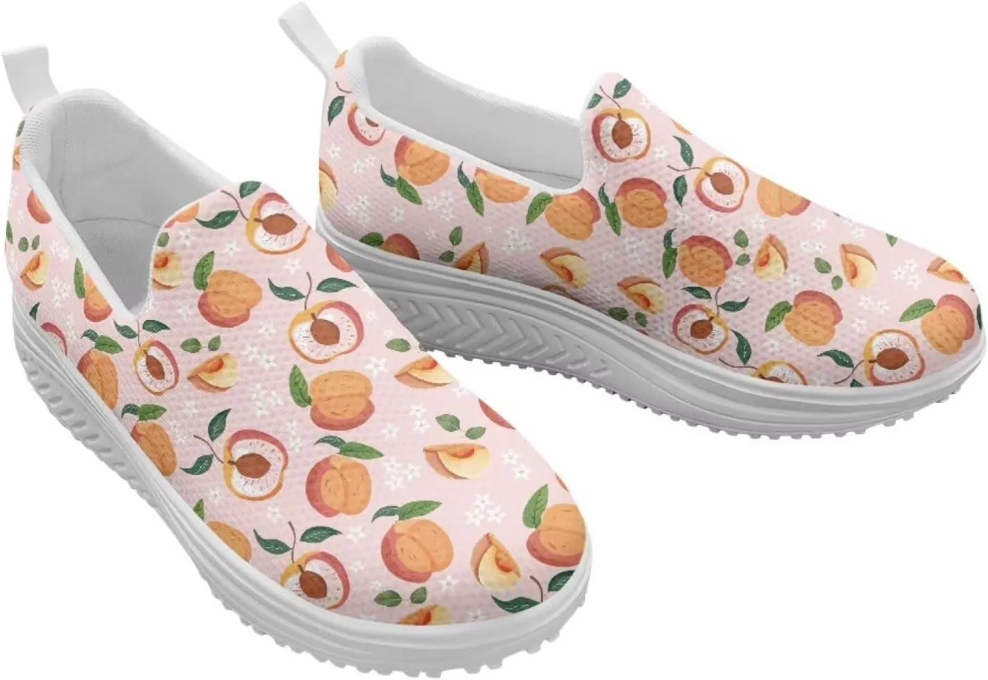 JoyLamoria Gourmet Womens Shoes Soft Comfort for Plantar Fasciitis Fruit Sneakers Mesh Casual Wedge Orthopedic Athletic