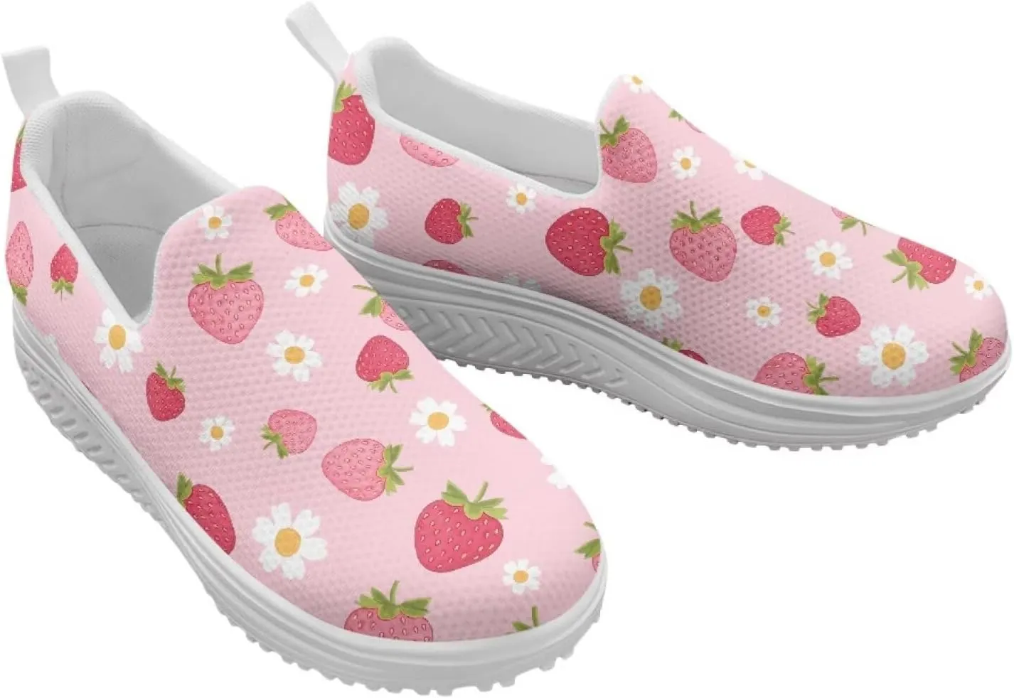 JoyLamoria Gourmet Womens Shoes Soft Comfort for Plantar Fasciitis Fruit Sneakers Mesh Casual Wedge Orthopedic Athletic