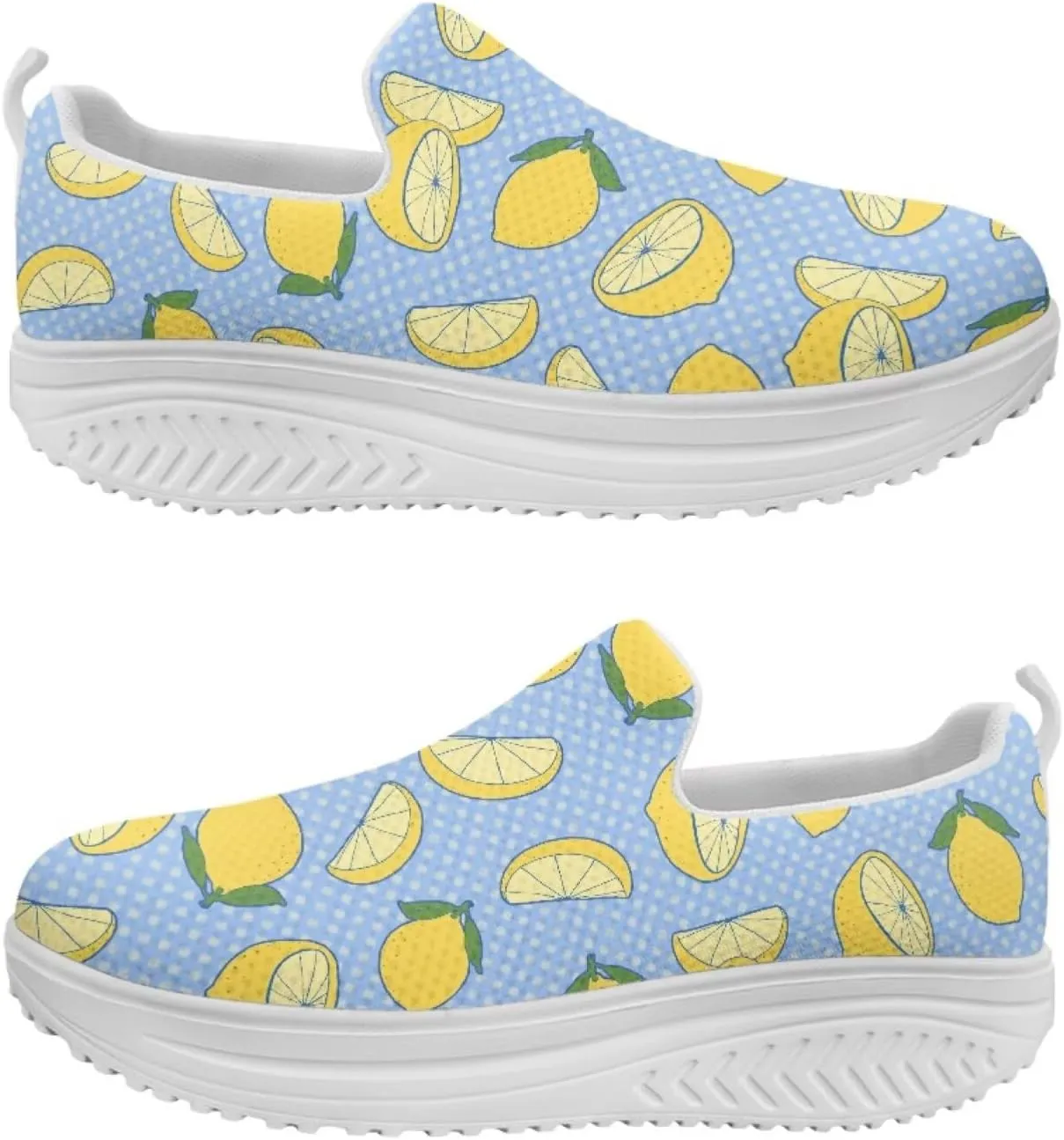 JoyLamoria Gourmet Womens Shoes Soft Comfort for Plantar Fasciitis Fruit Sneakers Mesh Casual Wedge Orthopedic Athletic