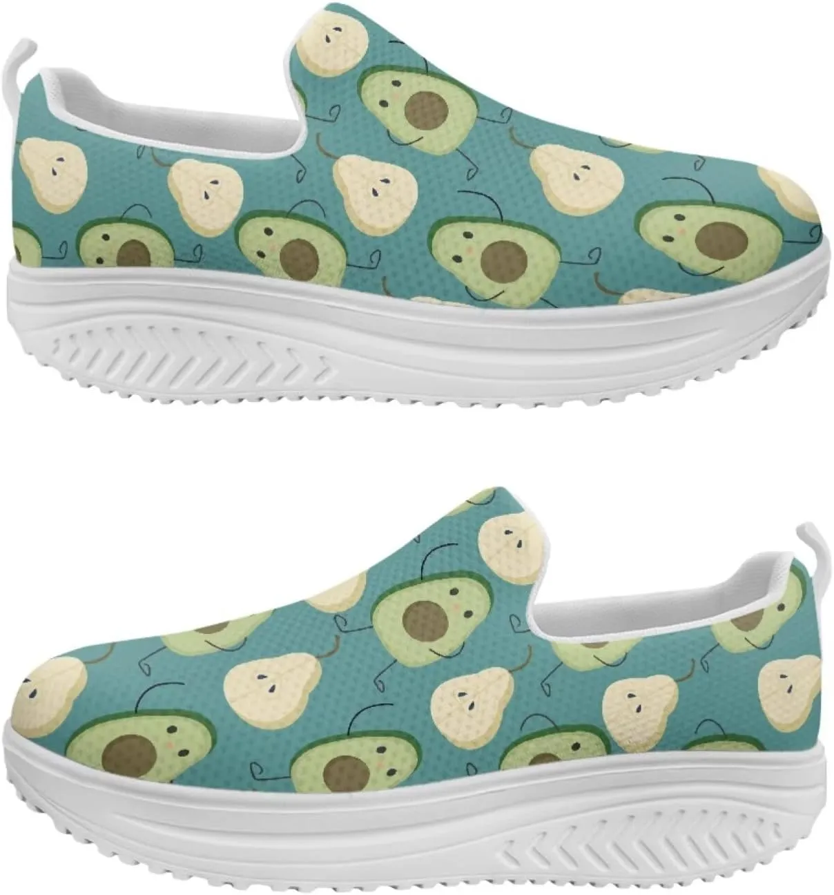 JoyLamoria Gourmet Womens Shoes Soft Comfort for Plantar Fasciitis Fruit Sneakers Mesh Casual Wedge Orthopedic Athletic