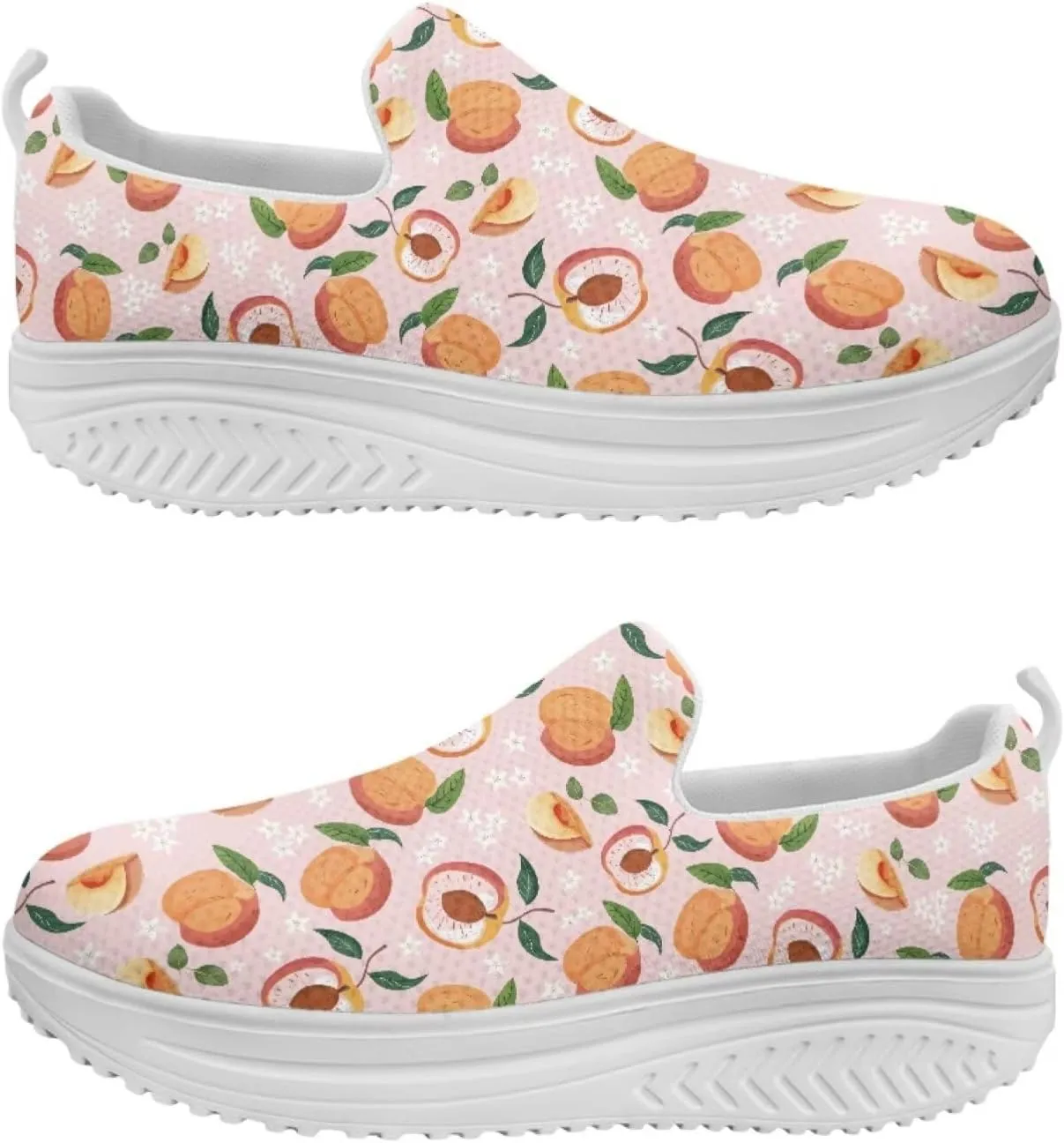 JoyLamoria Gourmet Womens Shoes Soft Comfort for Plantar Fasciitis Fruit Sneakers Mesh Casual Wedge Orthopedic Athletic