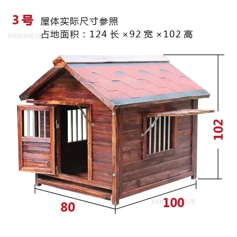 Outdoor Waterproof Kennel Four Seasons Universal Solid Wood Dog Houses Indoor Dog Cage Large Dog House Winter Warm House for Dog