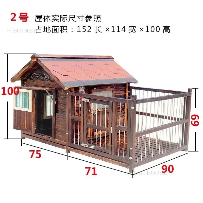 Outdoor Waterproof Kennel Four Seasons Universal Solid Wood Dog Houses Indoor Dog Cage Large Dog House Winter Warm House for Dog