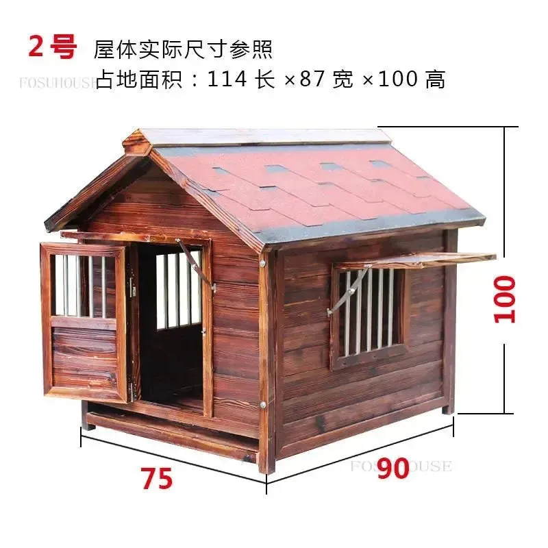 Outdoor Waterproof Kennel Four Seasons Universal Solid Wood Dog Houses Indoor Dog Cage Large Dog House Winter Warm House for Dog