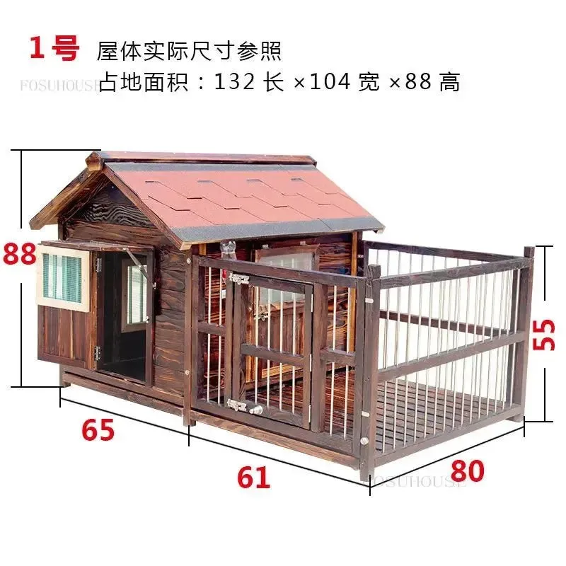 Outdoor Waterproof Kennel Four Seasons Universal Solid Wood Dog Houses Indoor Dog Cage Large Dog House Winter Warm House for Dog