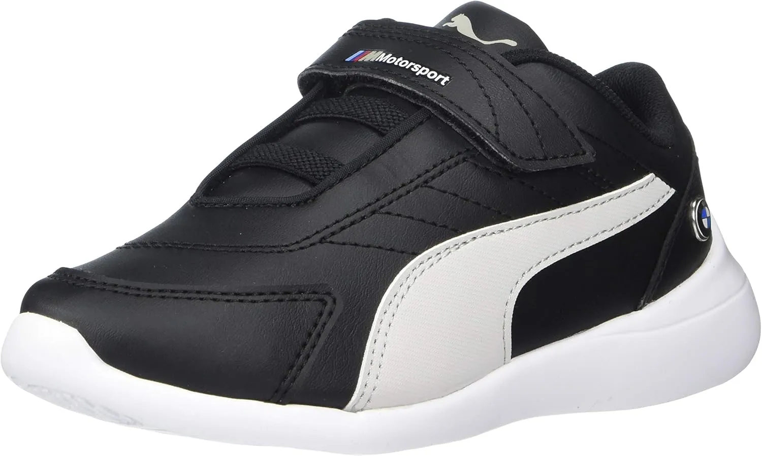 Puma Baby Boys BMW M Motorsport Kart Cat III Hook and Loop Sneaker, Black-Gray Violet, 6 Infant