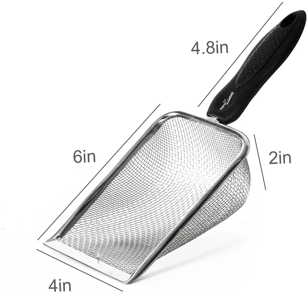 REPTI ZOO 2PCS Reptile Sand Fine Mesh Reptile Scooper Bearded Dragon Sand Shovel Terrarium Substrate Durable Litter Cleaner Corner Scoop Combo Set
