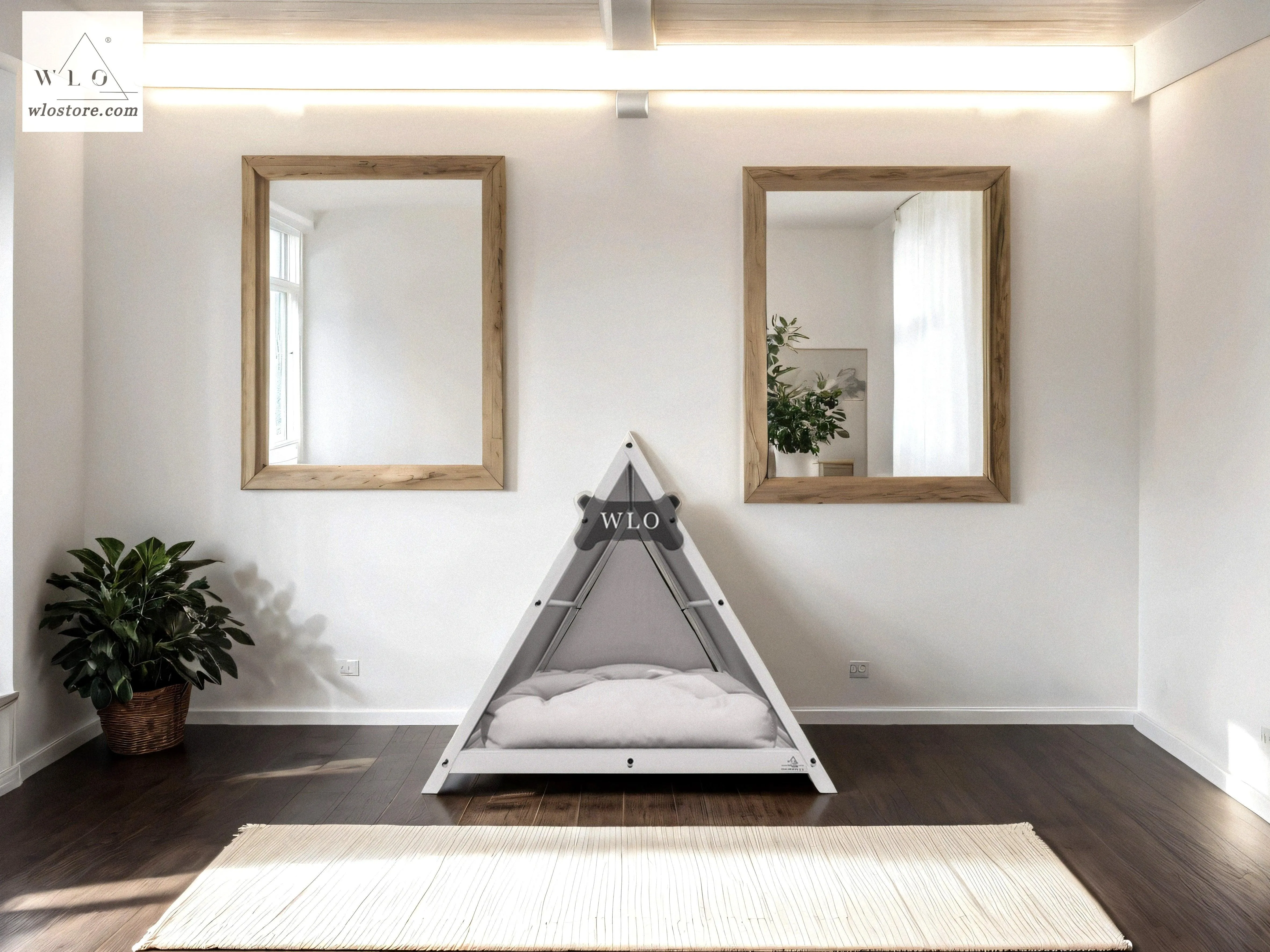 WLO® White Lakota Elevated Modern Dog House