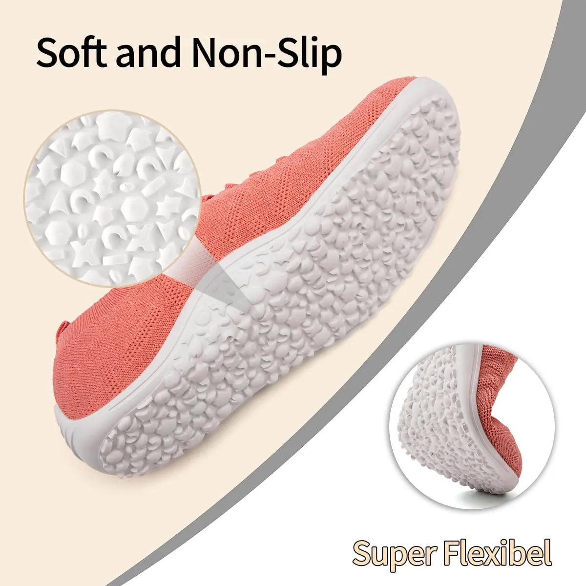 Women Barefoot Shoes Slip-On Lightweight Minimalist Walking Shoes for Travel Hiking Casual Wear Daily Use Zero Drop Thin Sole Soft Breathable Upper